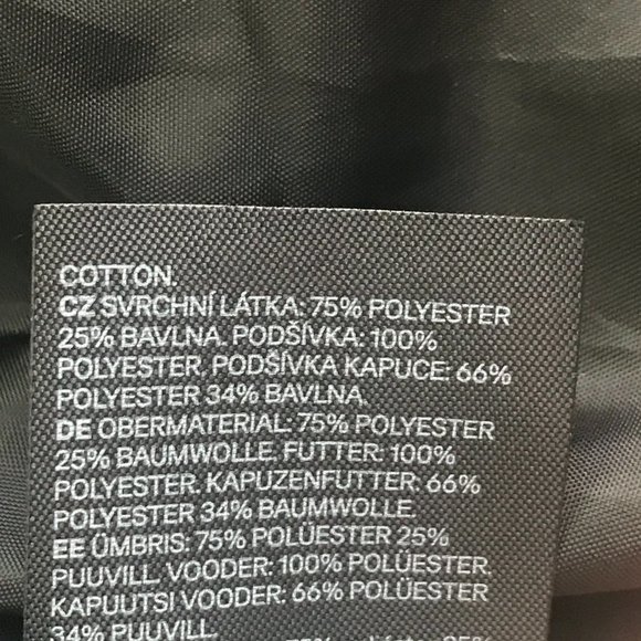 H&M LOGG Hooded Bomber Jacket Coat Green Mens Size Large Drawstring Zip Up - Picture 8 of 8